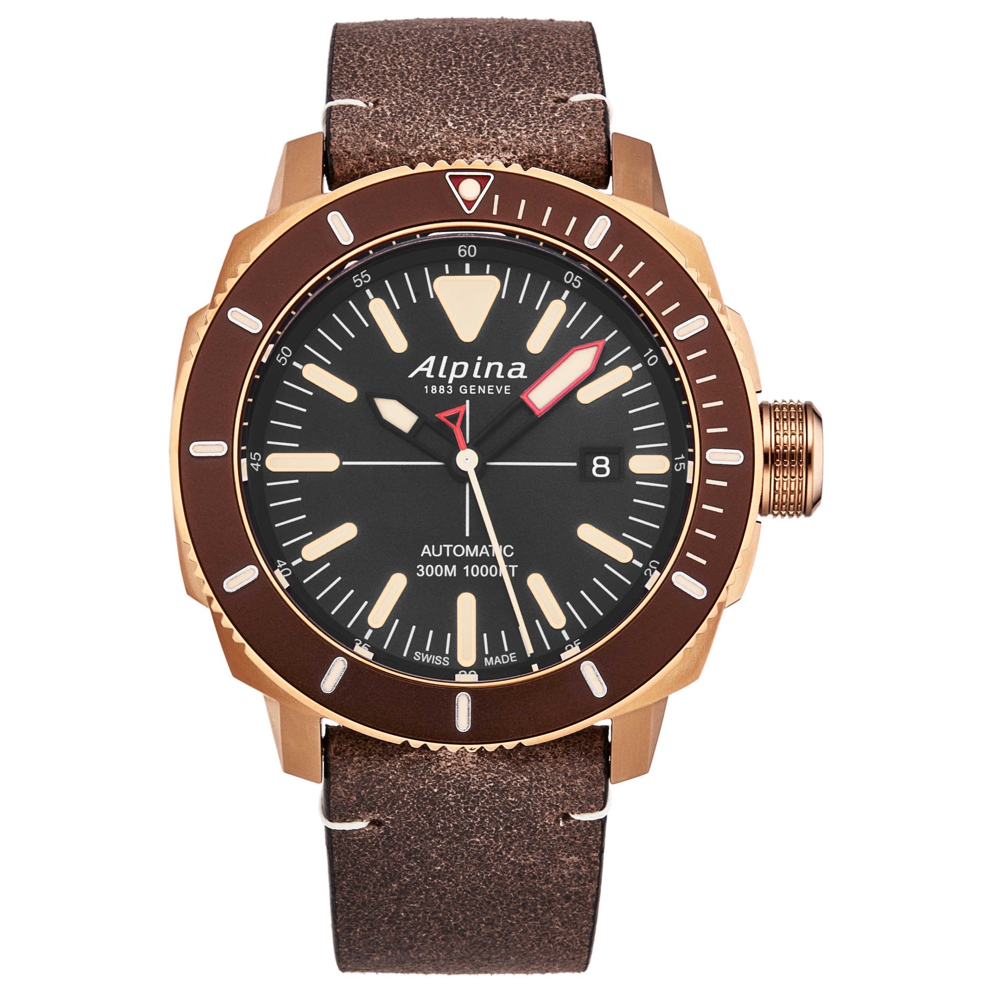 Front view of Alpina Seastrong Diver Men's Automatic Watch AL525LBBR4V4