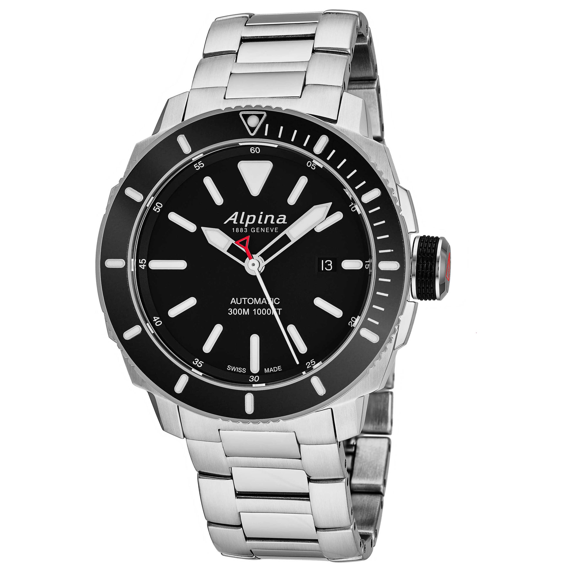 Front view of Alpina Seastrong Diver Men's Automatic Watch AL525LBG4V6B