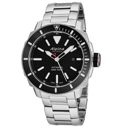 Front view of Alpina Seastrong Diver Men's Automatic Watch AL525LBG4V6B