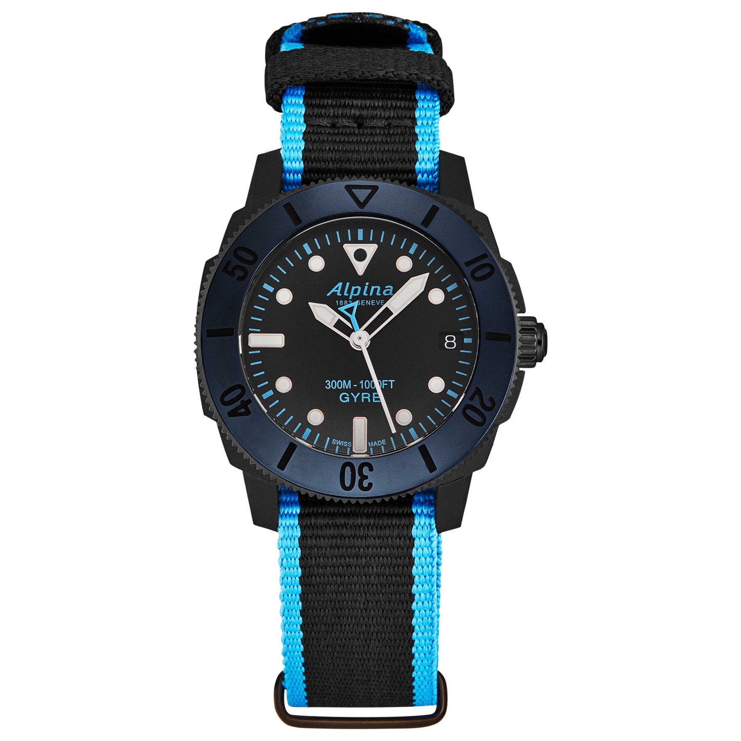 Front view of Alpina Seastrong Diver Women's Automatic Watch AL525LBN3VG6