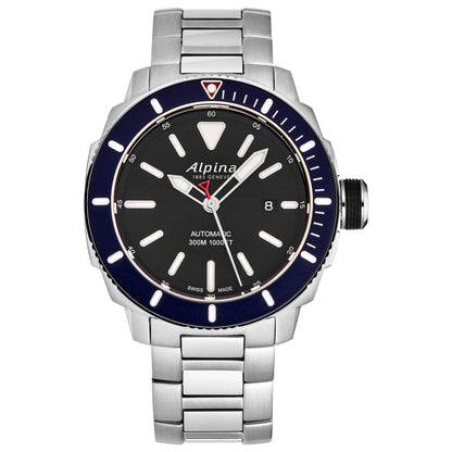 Front view of Alpina Seastrong Diver Men's Automatic Watch AL525LBN4V6B