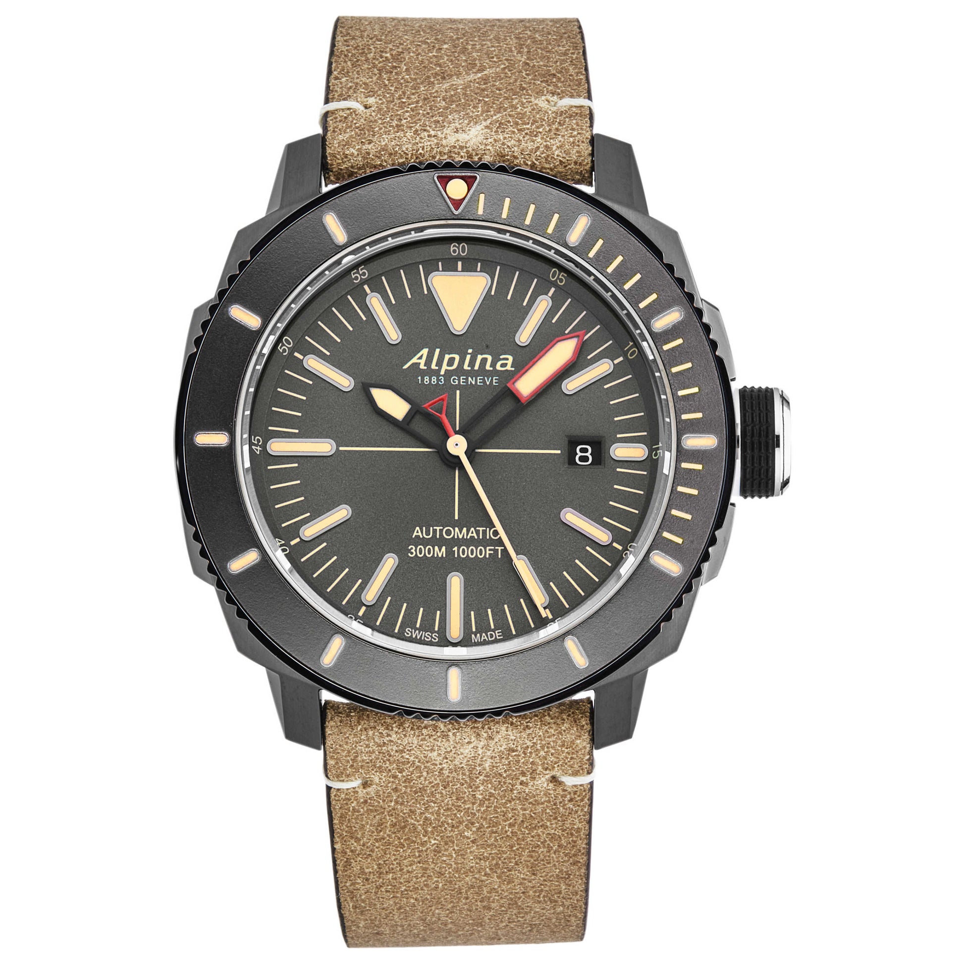 Front view of Alpina Seastrong Diver Men's Automatic Watch AL525LGG4TV6