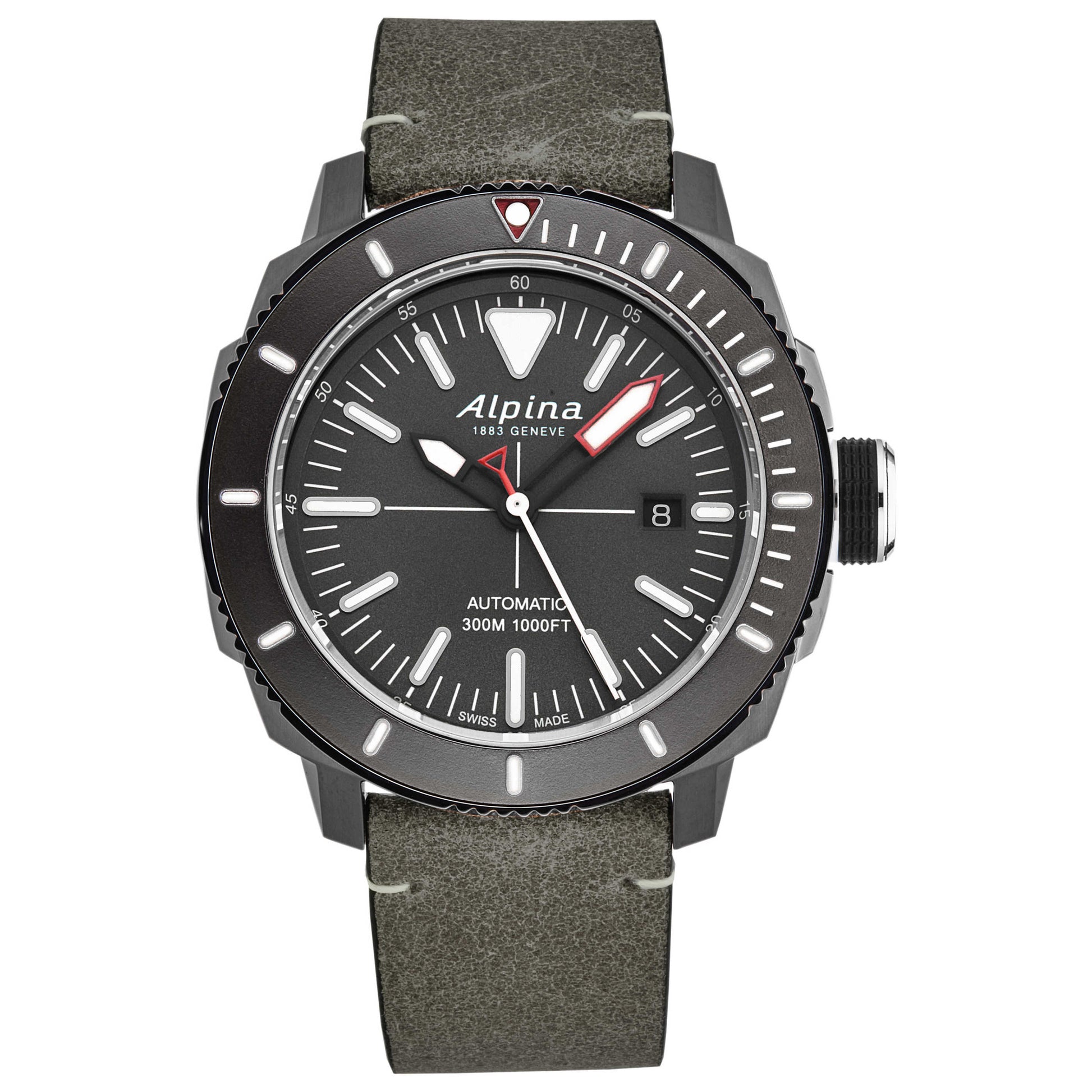 Front view of Alpina Seastrong Diver Men's Automatic Watch AL525LGGW4TV6