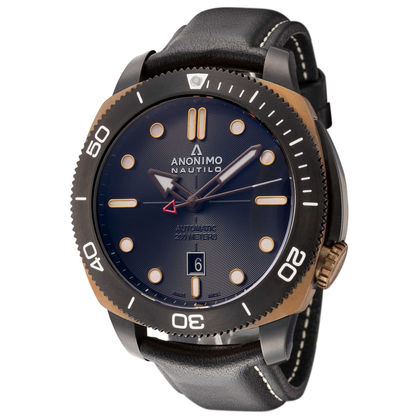 Front view of Anonimo Nautilo Men's Automatic Watch AM-1001-05-001-A11-BLKT