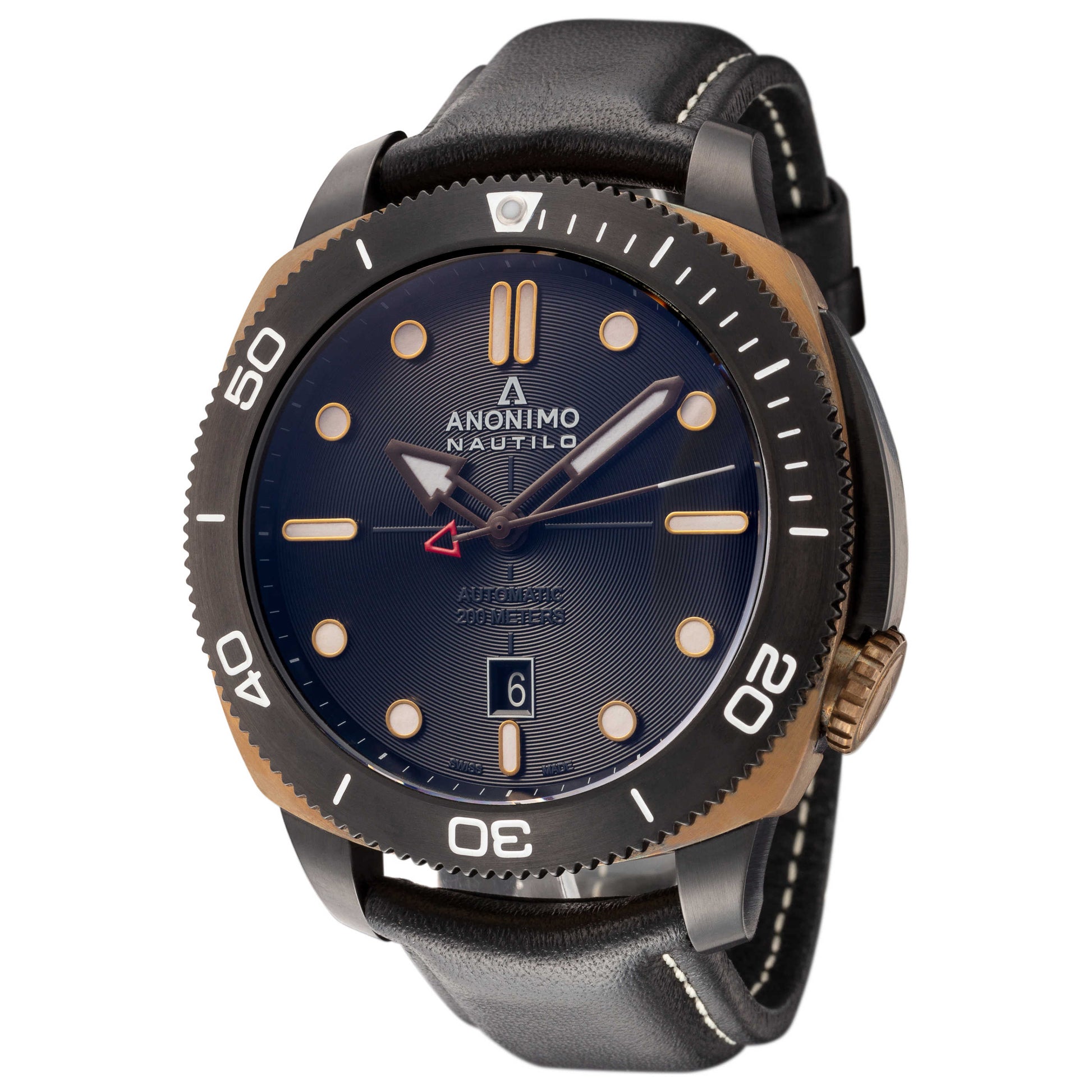 Front view of Anonimo Nautilo Men's Automatic Watch AM-1001-05-001-A11-BLKT