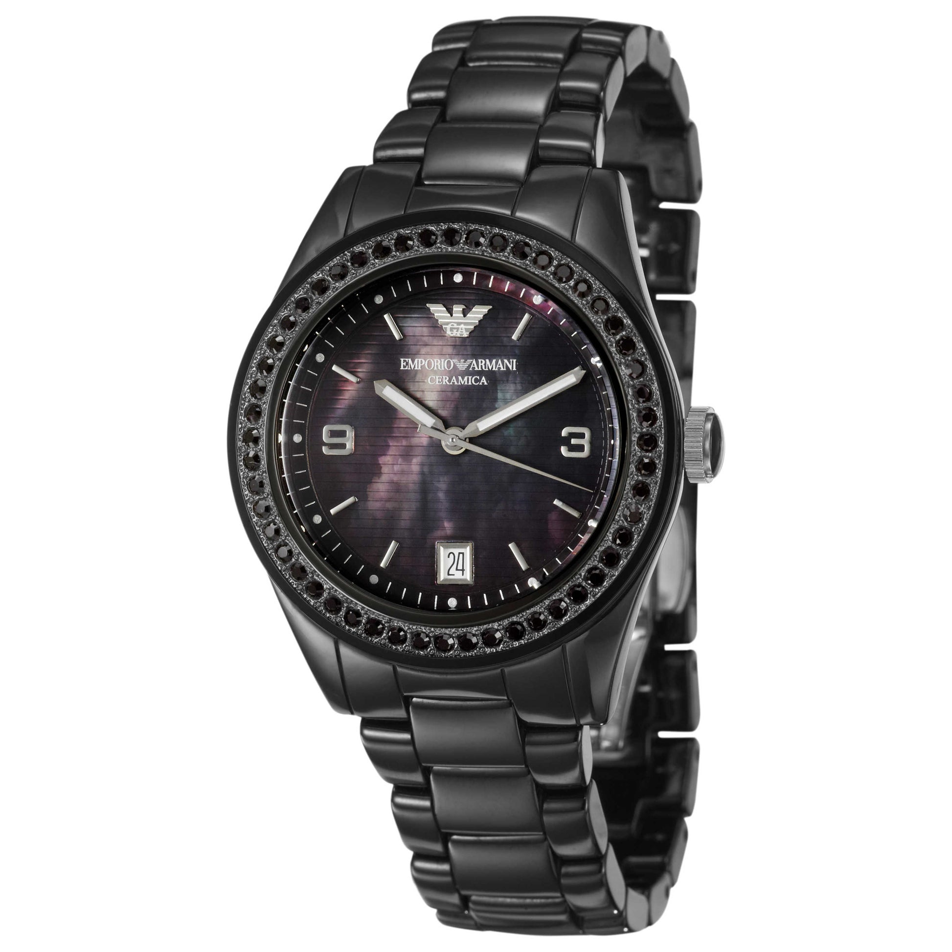 Front view of Emporio Armani Ceramica Women's Quartz Watch AR1423