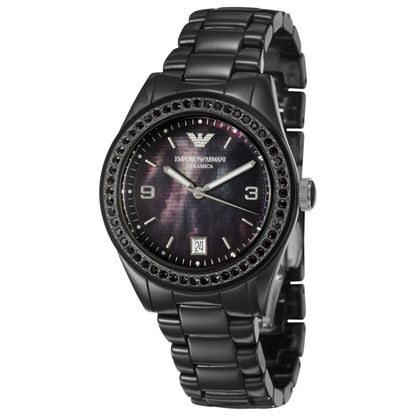 Front view of Emporio Armani Ceramica Women's Quartz Watch AR1423