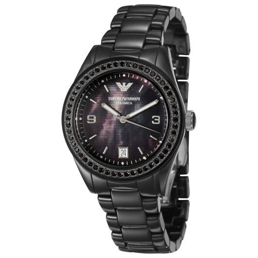 Front view of Emporio Armani Ceramica Women's Quartz Watch AR1423