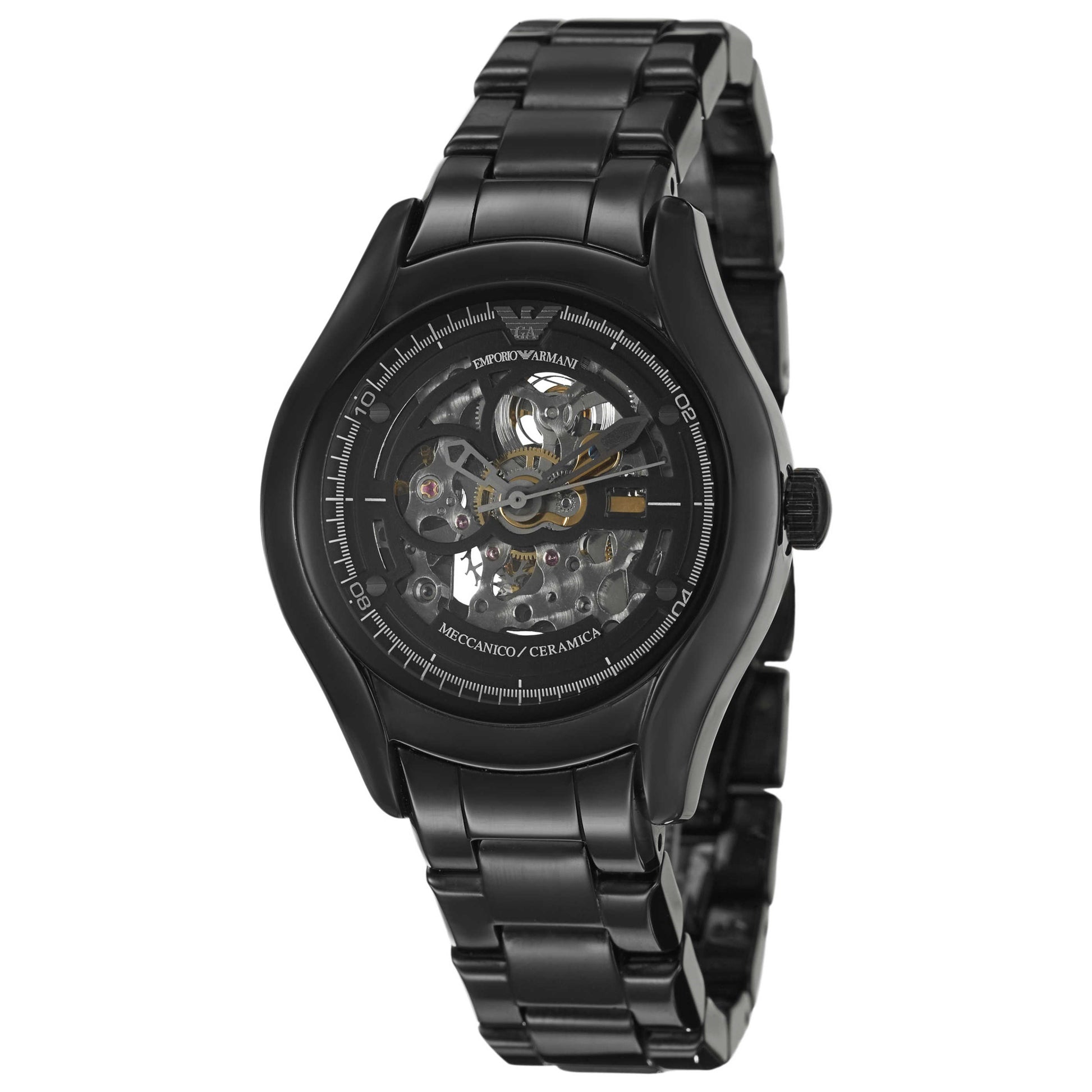 Front view of Emporio Armani Ceramica Men's Automatic Watch AR1427