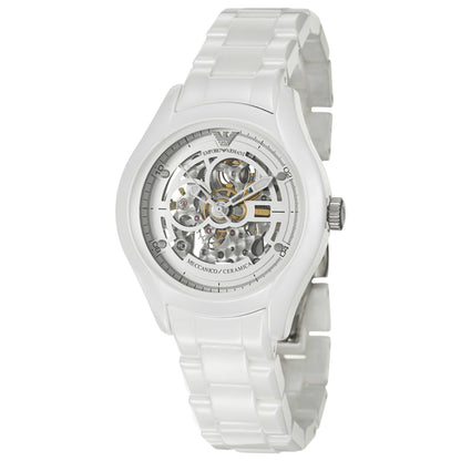 Front view of Emporio Armani Ceramica Women's Automatic Watch AR1428