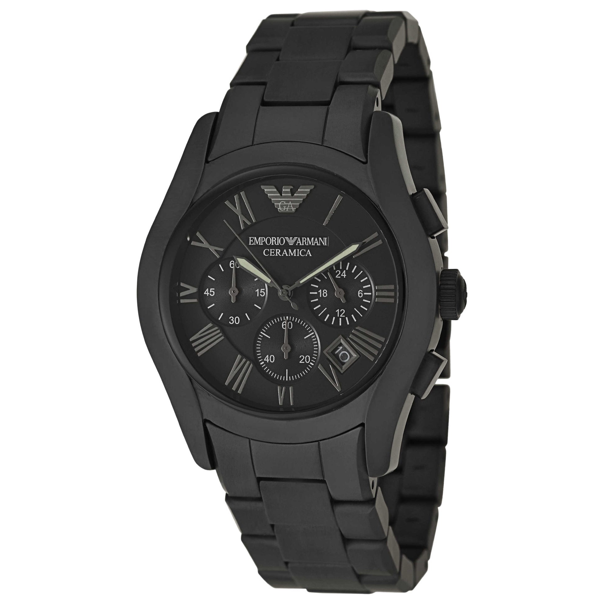 Front view of Emporio Armani Ceramica Men's Quartz Watch AR1457