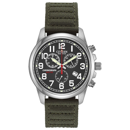 Front view of Citizen Garrison Men's Solar Watch AT0200-05E