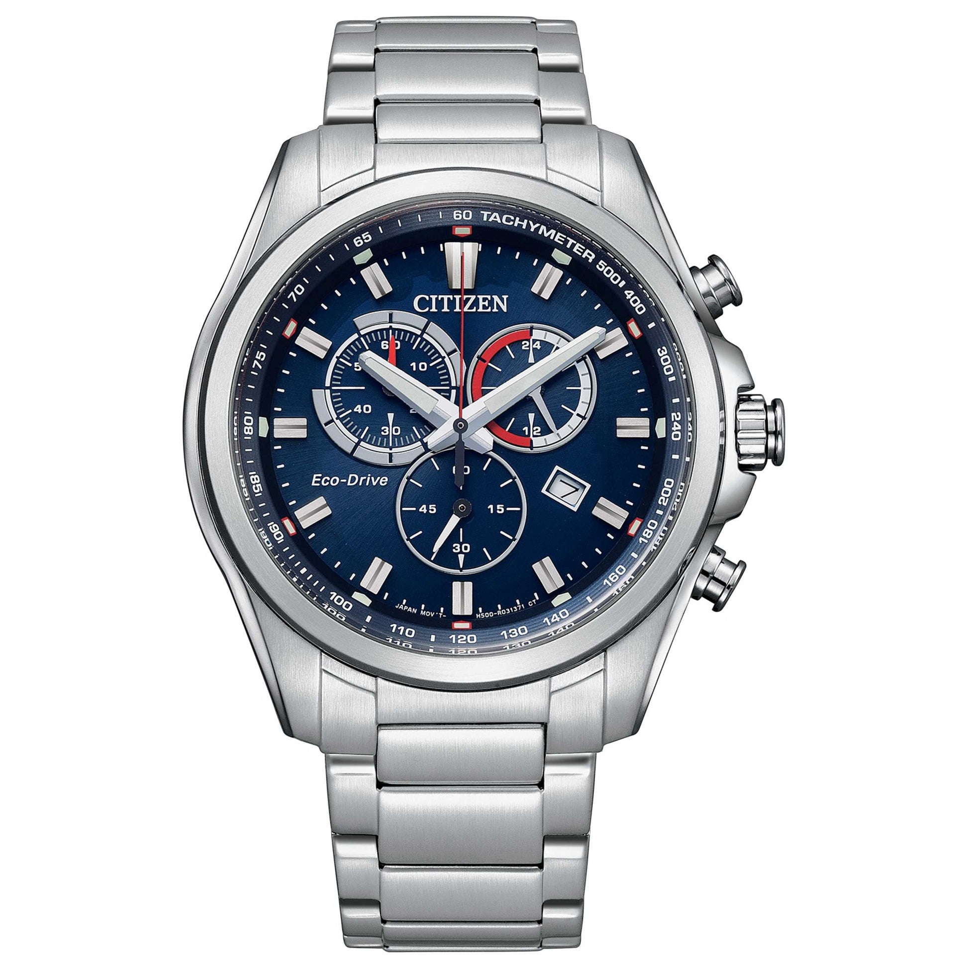 Front view of Citizen Weekender Men's Solar Powered Quartz Eco-Drive Watch AT2131-56L