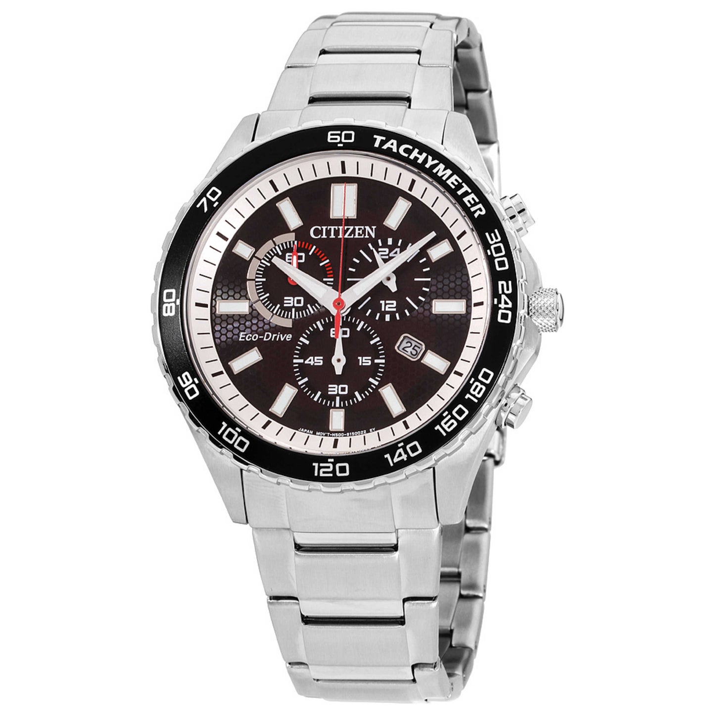 Front view of Citizen Brycen Men's Solar Powered Quartz Eco-Drive Watch AT2380-51E