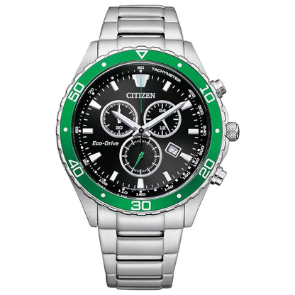 Front view of Citizen Weekender Men's Solar Powered Quartz Eco-Drive Watch AT2386-55E