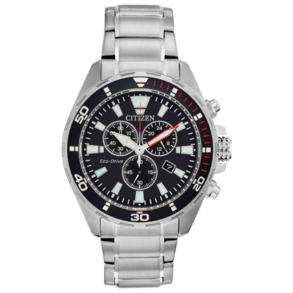 Front view of Citizen Brycen Men's Solar Powered Quartz Eco-Drive Watch AT2438-53E
