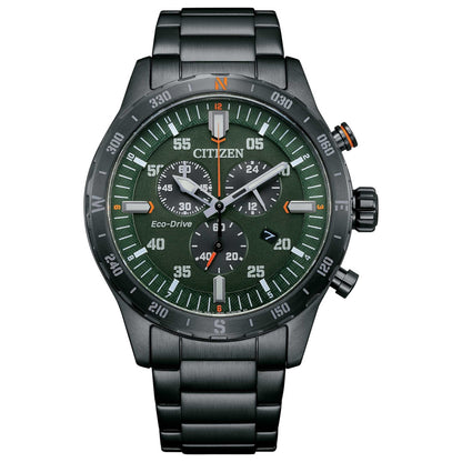 Front view of Citizen Sport Men's Solar Powered Quartz Eco-Drive Watch AT2527-80X