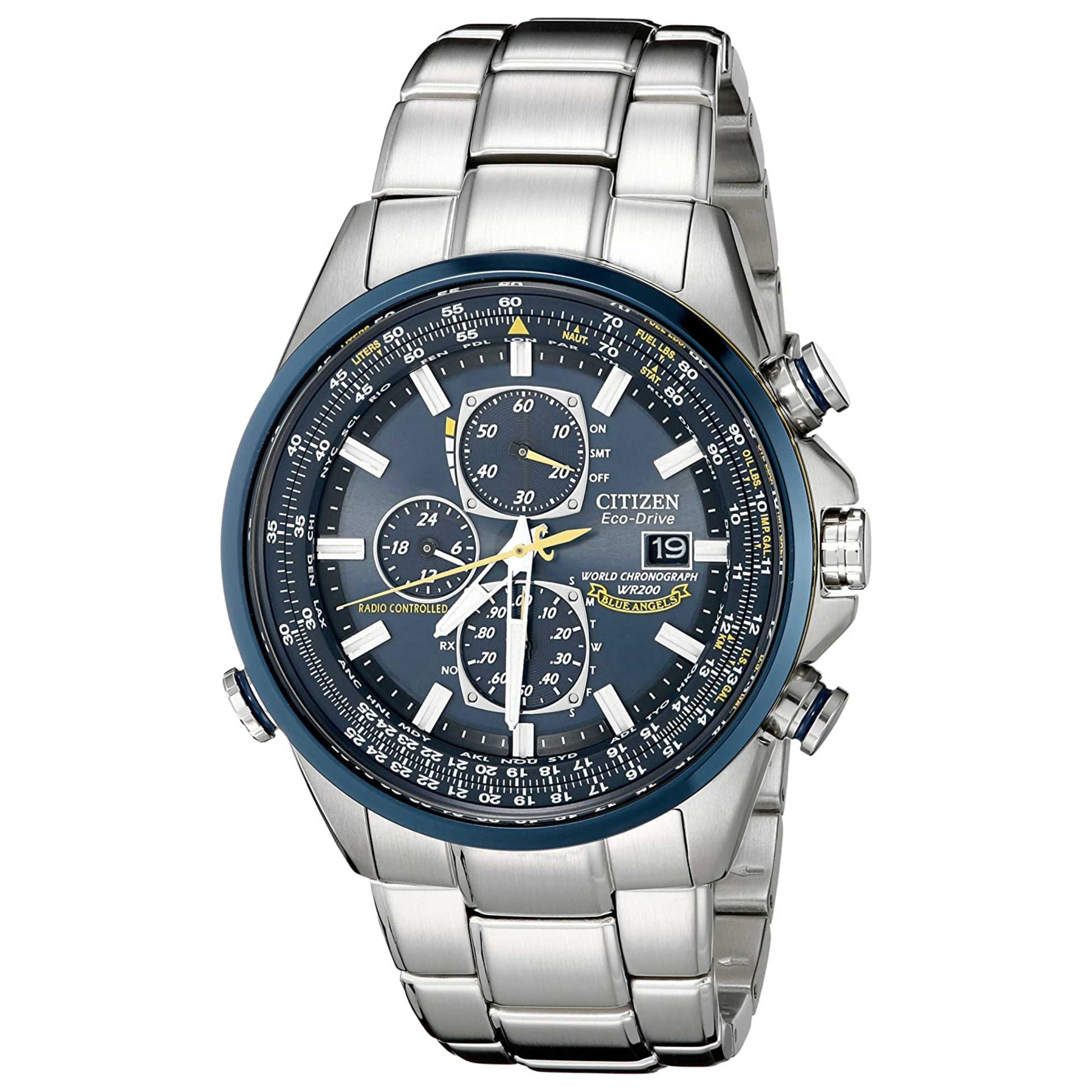 Front view of Citizen Blue Angels Men's Solar Powered Quartz Eco-Drive Watch AT8020-54L