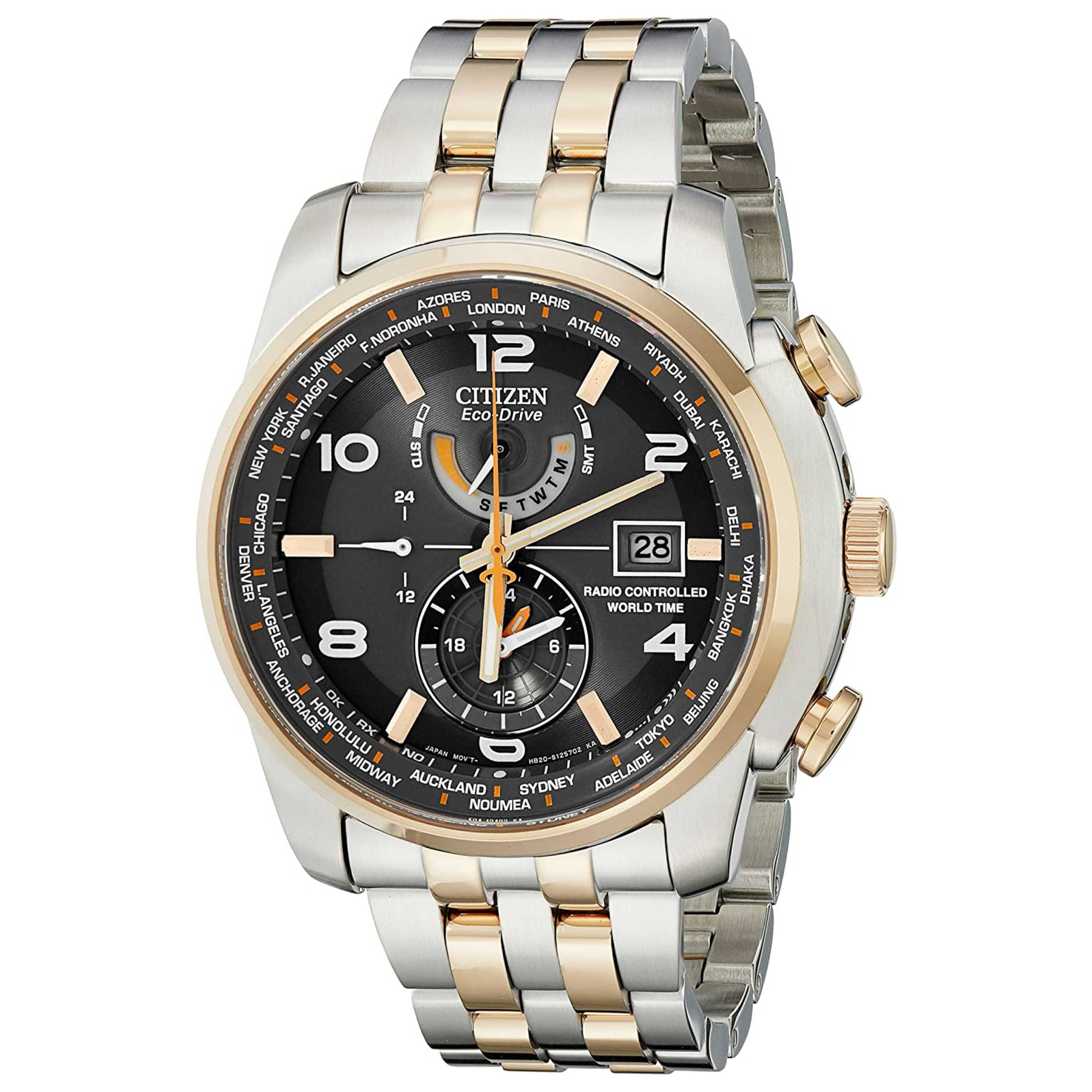 茶 aimo Zelos ZX-6 Bronze Mechaquartz Chronograph Meteorite