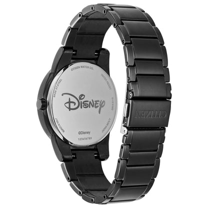 Left view of Citizen Mickey Mouse Men's Solar Powered Quartz Eco-Drive Watch AU1069-57W