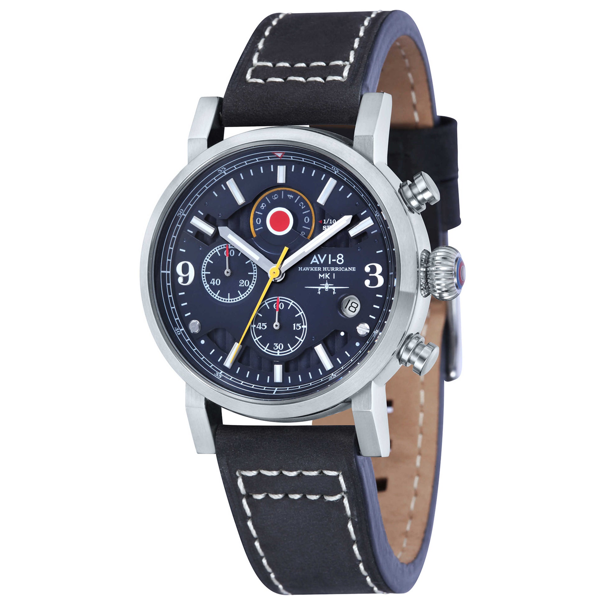 Front view of AVI-8 Hawker Men's Japanese Quartz (Battery-Powered) Watch AV-4041-SETA-01