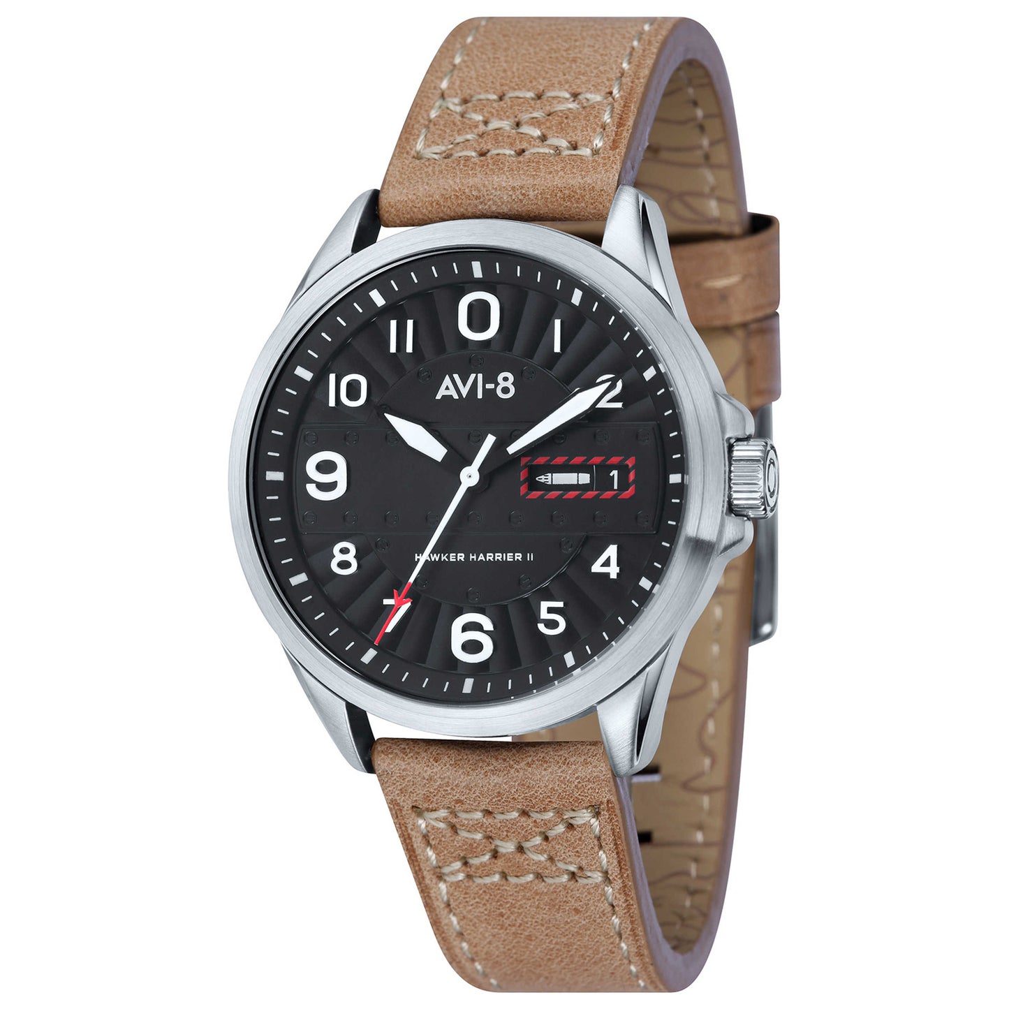 Front view of AVI-8 Hawker Men's Japanese Quartz (Battery-Powered) Watch AV-4045-01