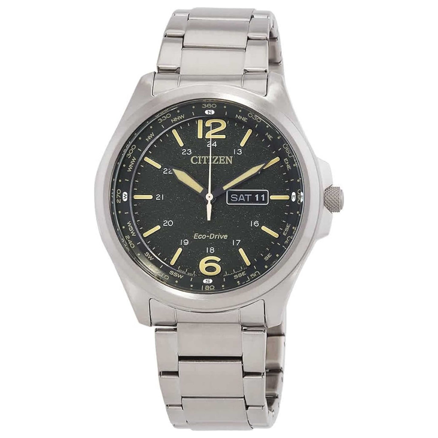 Front view of Citizen Classic Men's Solar Powered Quartz Eco-Drive Watch AW0110-58X