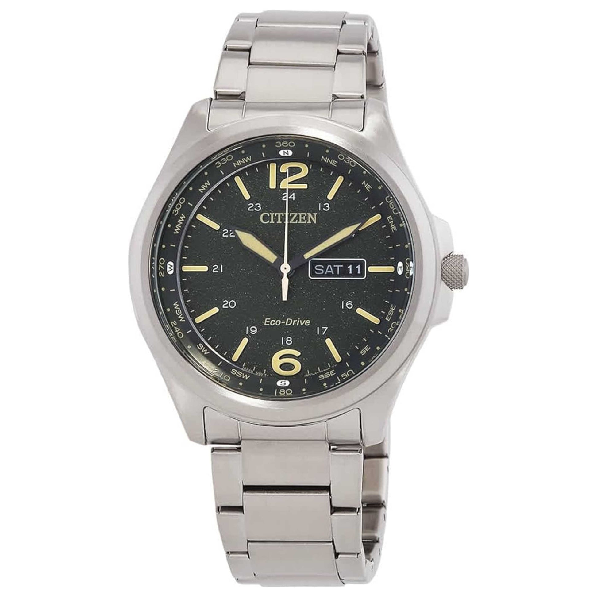 Front view of Citizen Classic Men's Solar Powered Quartz Eco-Drive Watch AW0110-58X