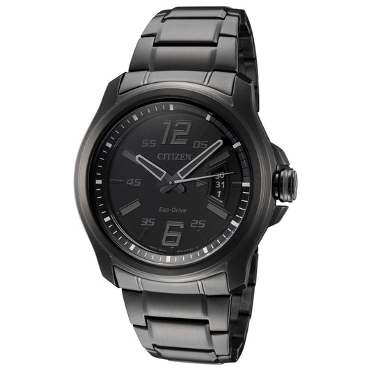 Front view of Citizen HTM Men's Solar Watch AW1354-82E