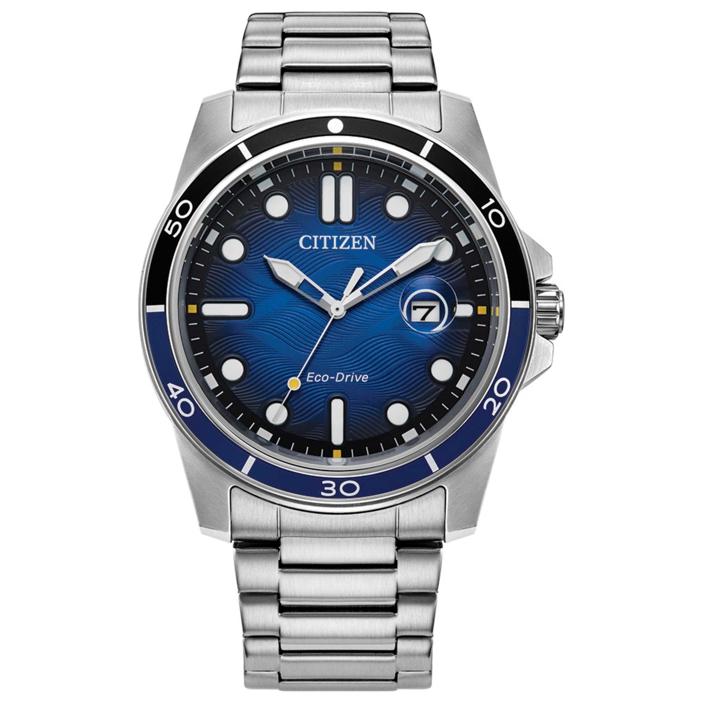 Front view of Citizen Classic Men's Solar Powered Quartz Eco-Drive Watch AW1810-85L