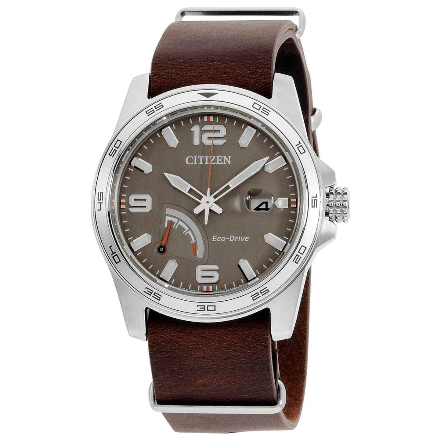 Front view of Citizen PRT Men's Solar Powered Quartz Eco-Drive Watch AW7039-01H