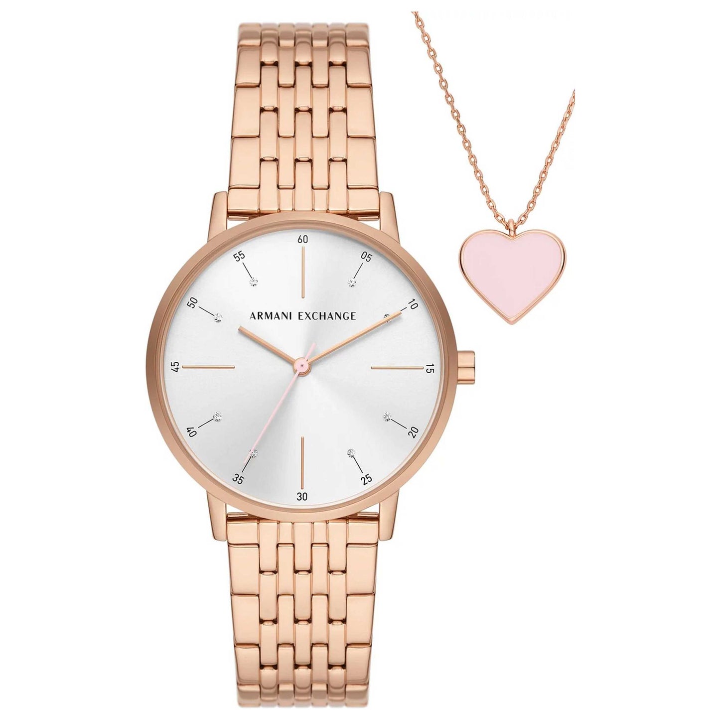 Front view of Armani Exchange Classic Set Women's Quartz Watch AX7145SET