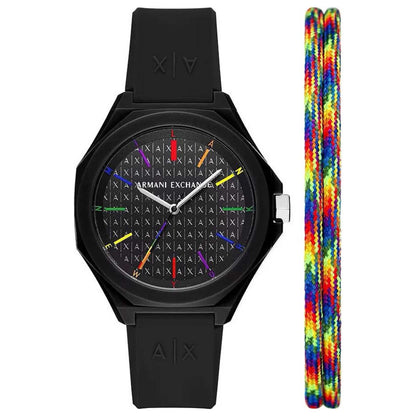 Front view of Armani Exchange Andrea Women's Quartz Watch AX7158SET