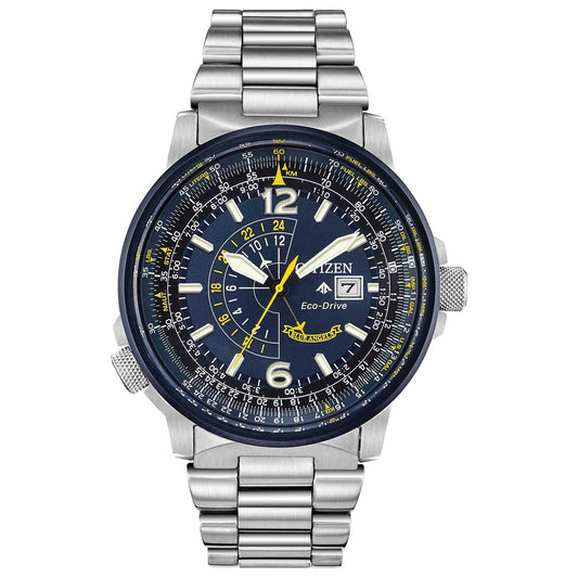 Front view of Citizen Blue Angels Men's Solar Powered Quartz Eco-Drive Watch BJ7006-56L