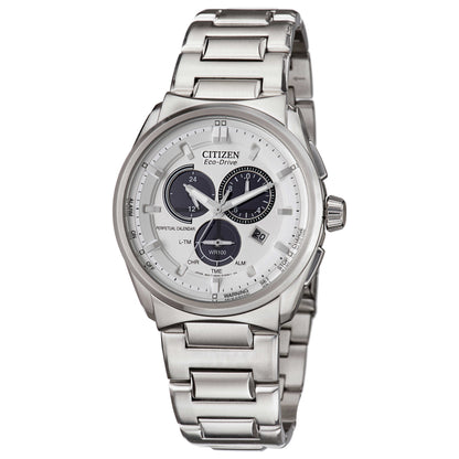 Front view of Citizen Perpetual Calendar Men's Solar Powered Quartz Eco-Drive Watch BL5480-53A