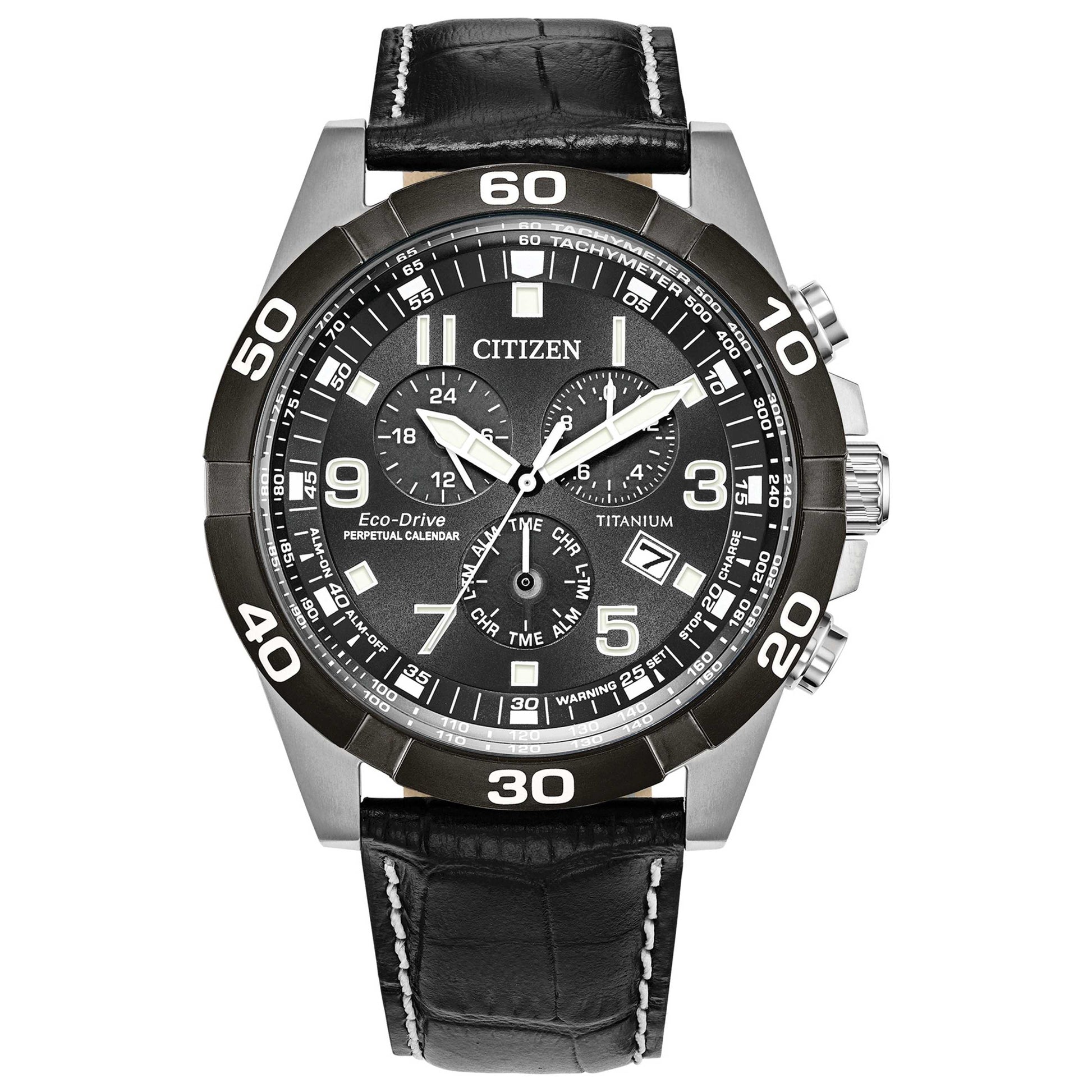 Front view of Citizen Brycen Men's Solar Powered Quartz Eco-Drive Watch BL5558-15H