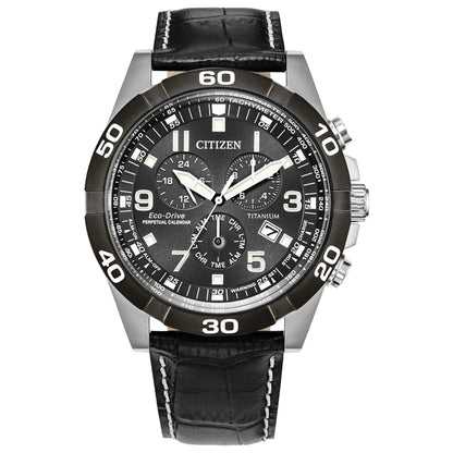 Front view of Citizen Brycen Men's Solar Powered Quartz Eco-Drive Watch BL5558-15H