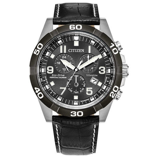 Front view of Citizen Brycen Men's Solar Powered Quartz Eco-Drive Watch BL5558-15H