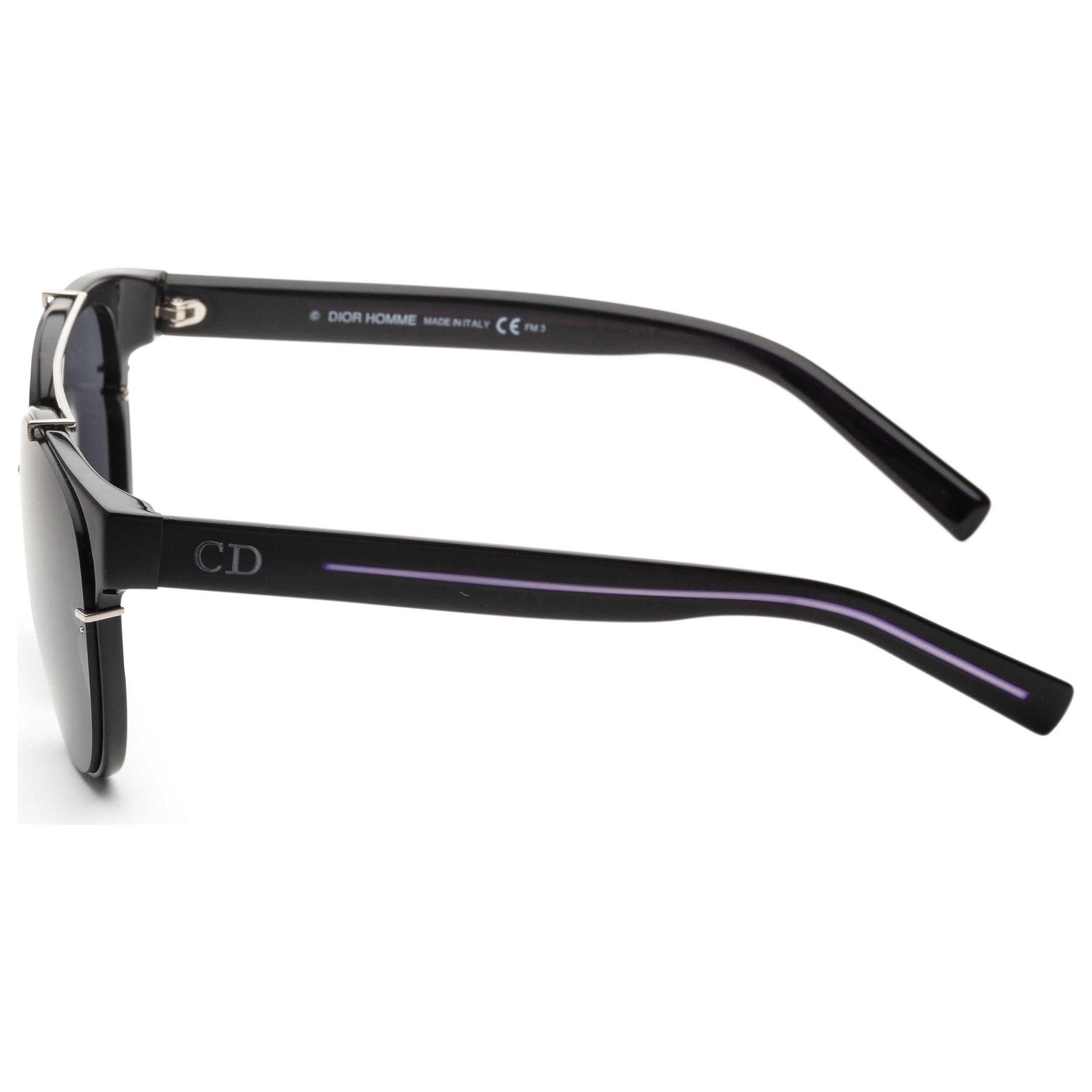 Left view of Christian Dior Homme Black Tie Men's Sunglasses BLACK143S-0E3Z-BN