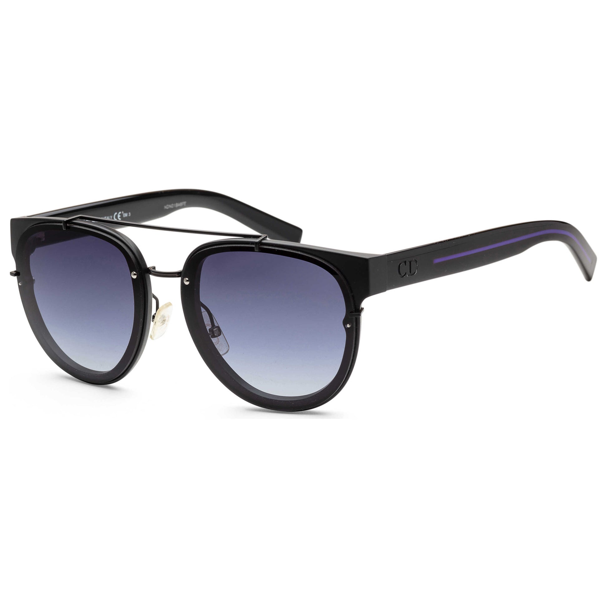 Front view of Christian Dior Homme Black Tie Men's Sunglasses BLACK143S-E3L-HD