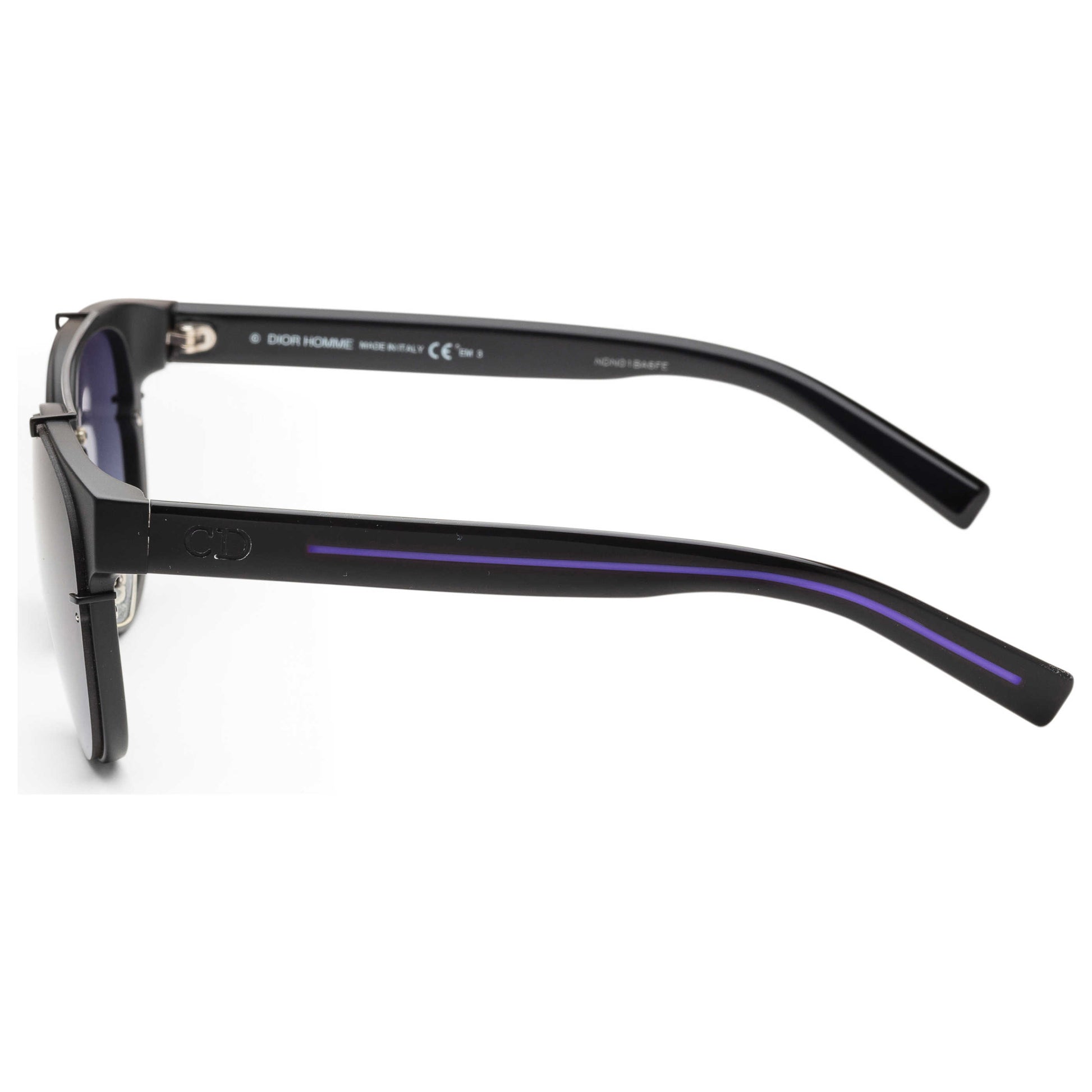 Left view of Christian Dior Homme Black Tie Men's Sunglasses BLACK143S-E3L-HD