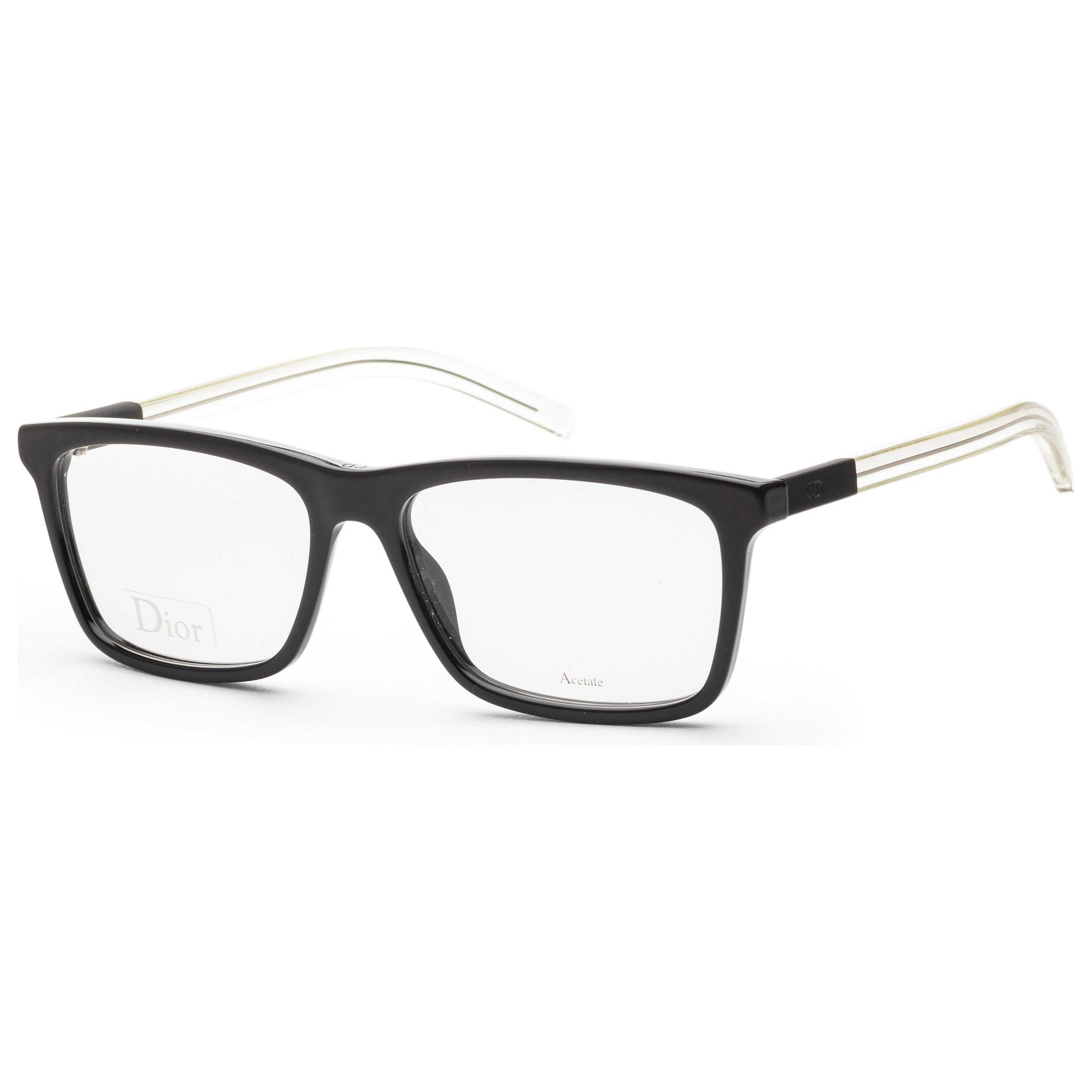 Front view of Christian Dior Homme Black Tie Men's Opticals BLACK215-0OQJ-56-16