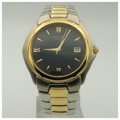 Front view of Citizen Elektra Men's Solar Powered Quartz Eco-Drive Watch BM0724-51E-PO