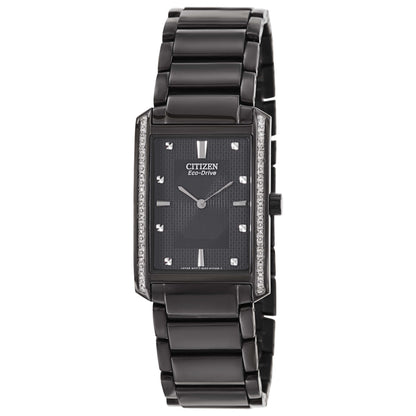 Front view of Citizen Palidoro Diamond Men's Solar Powered Quartz Eco-Drive Watch BM6640-57B