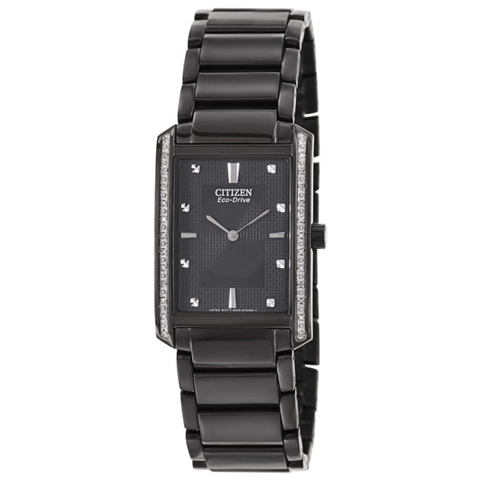 Front view of Citizen Palidoro Diamond Men's Solar Powered Quartz Eco-Drive Watch BM6640-57B