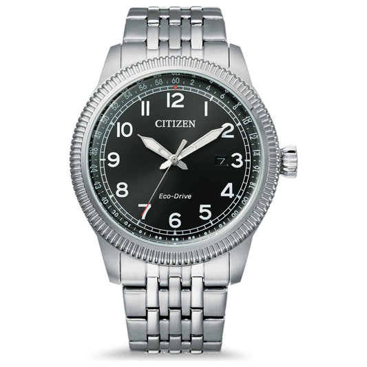 Front view of Citizen Classic Men's Solar Powered Quartz Eco-Drive Watch BM7480-81E
