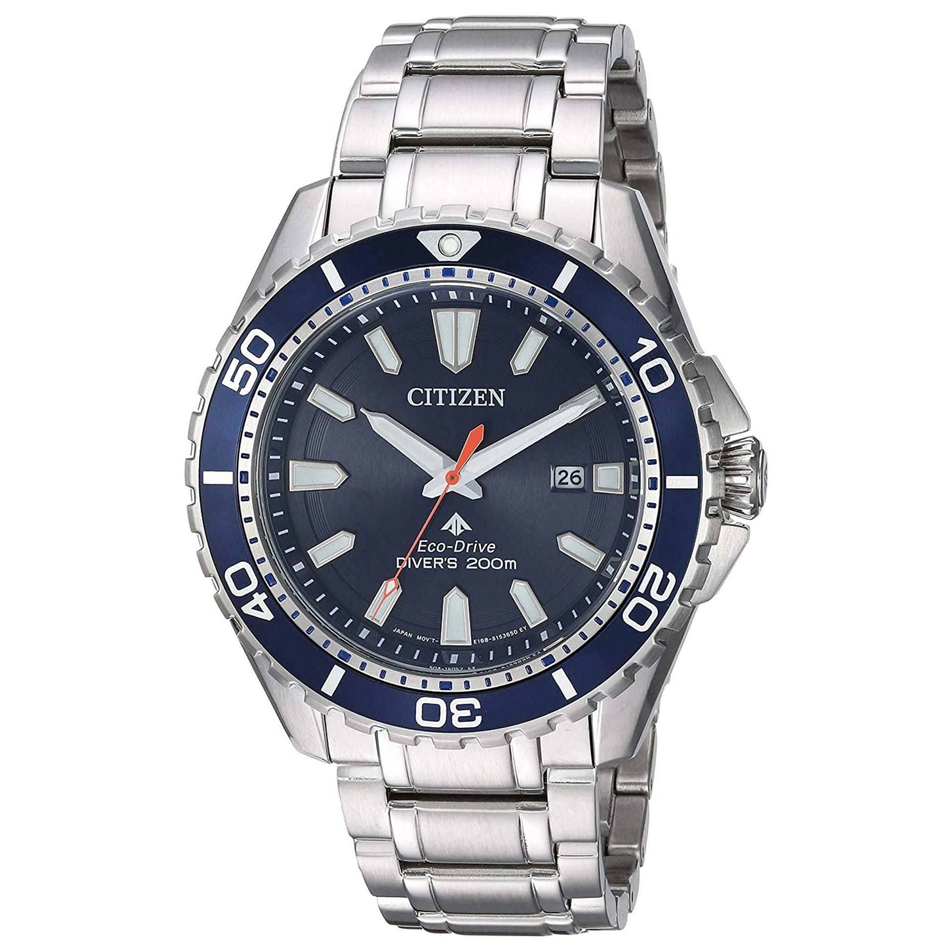 Front view of Citizen Promaster Diver Men's Solar Powered Quartz Eco-Drive Watch BN0191-55L