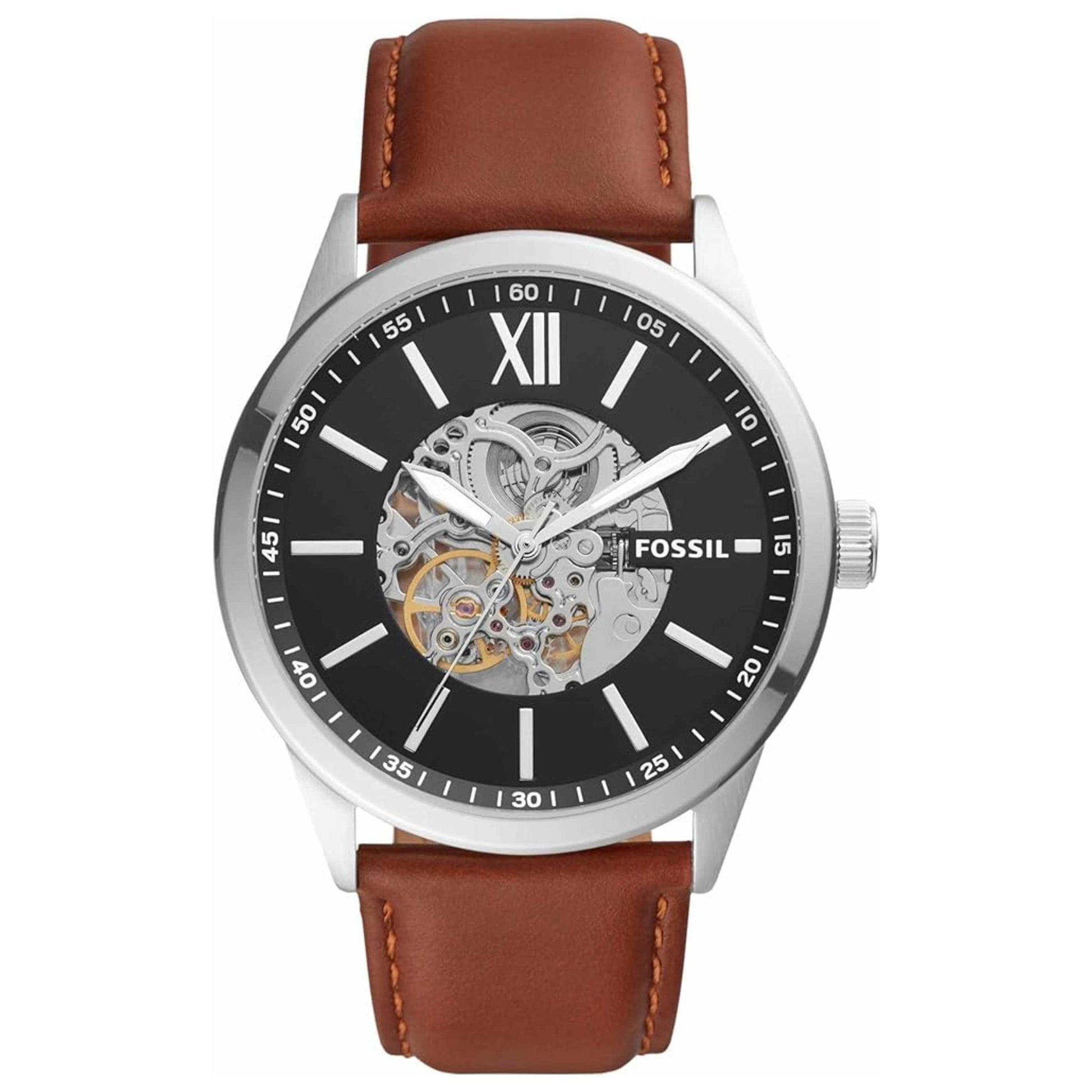 Front view of Fossil Flynn Men's Automatic Watch BQ2386