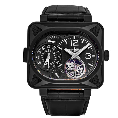 Front view of Bell & Ross Minuteur Men's Manual-Wind Watch BR-MNUTTOURB-CA