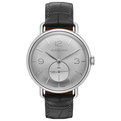 Front view of Bell & Ross WW1 Men's Manual-Wind Watch BRWW1-ME-AG-SI-SCR